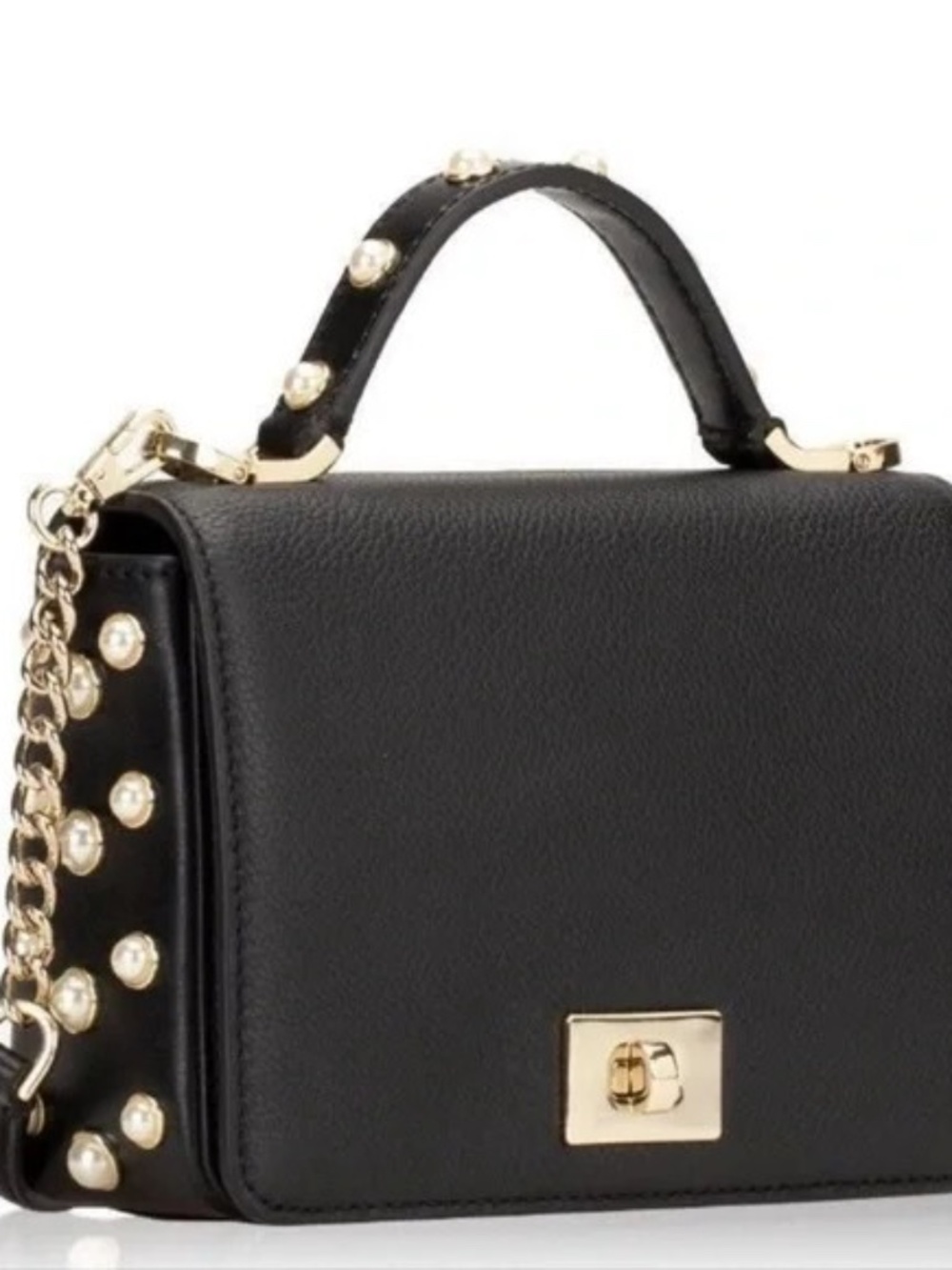 Kate Spade Black Leather Serrano Place Pearl Maisie Mini Crossbody Bag Designer - Picture 2 of 14